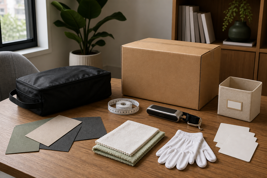 Plain parcel, storage bag, measuring tape, luggage scale, cloths and gloves for planning a sex doll torso purchase