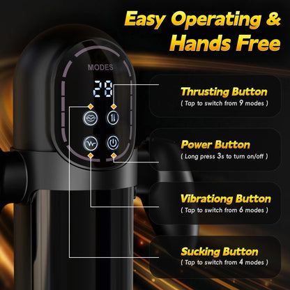 Automatic Male Masturbator with Thrusting and Suction – LCD Display, Adjustable Modes, and Ergonomic Handle