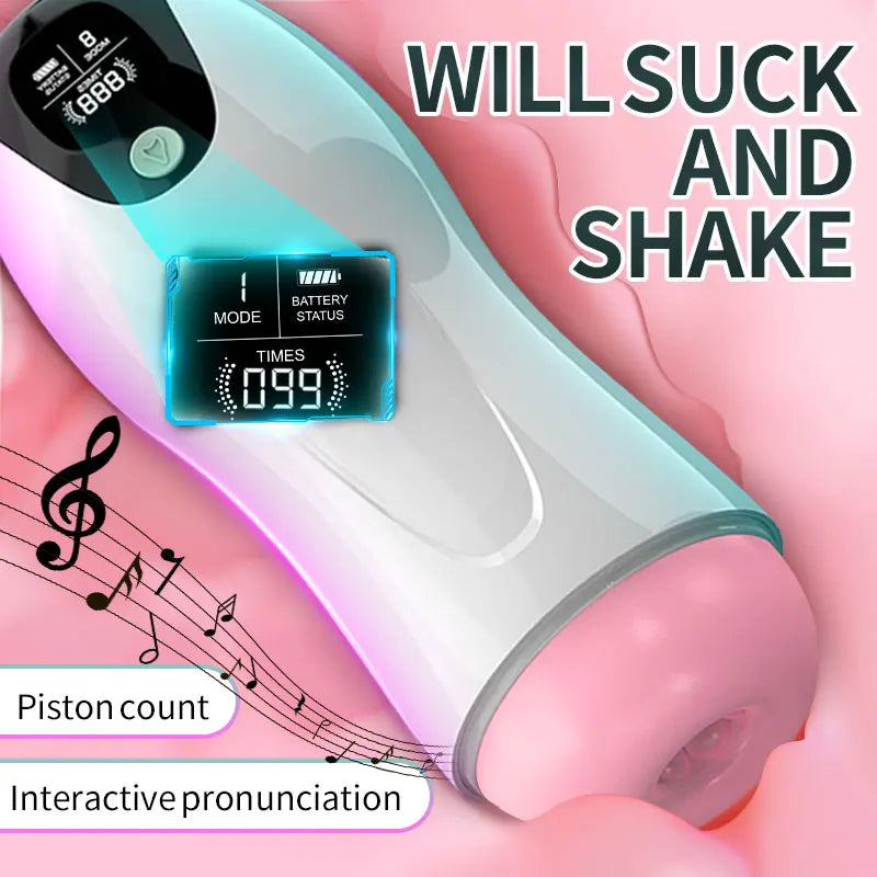 Automatic Sucking Telescopic Intelligent Sound Heating Simulation Sex Toys, Best Male Masturbators