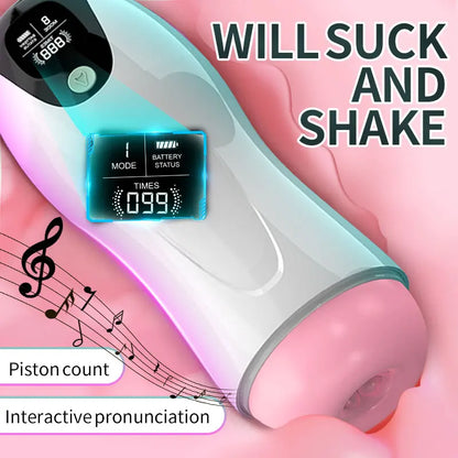 Automatic Sucking Telescopic Intelligent Sound Heating Simulation Sex Toys, Best Male Masturbators