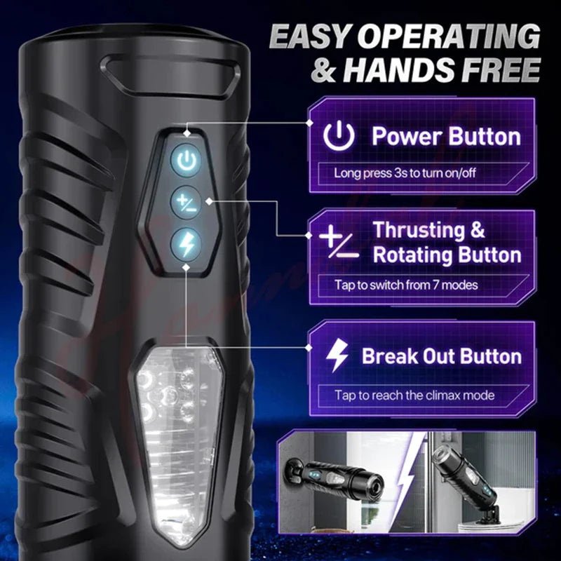 Hannibal Automatic 7 Thrusting Rotating Modes Male Masturbator