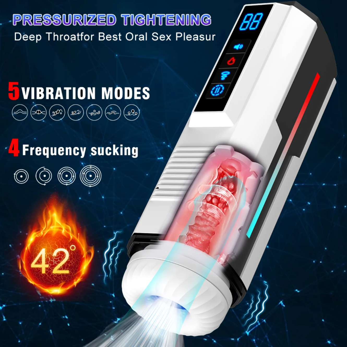 Automatic Telescopic Male Masturbator Cup Sucking Vibrating Masturbation Machine, 8005